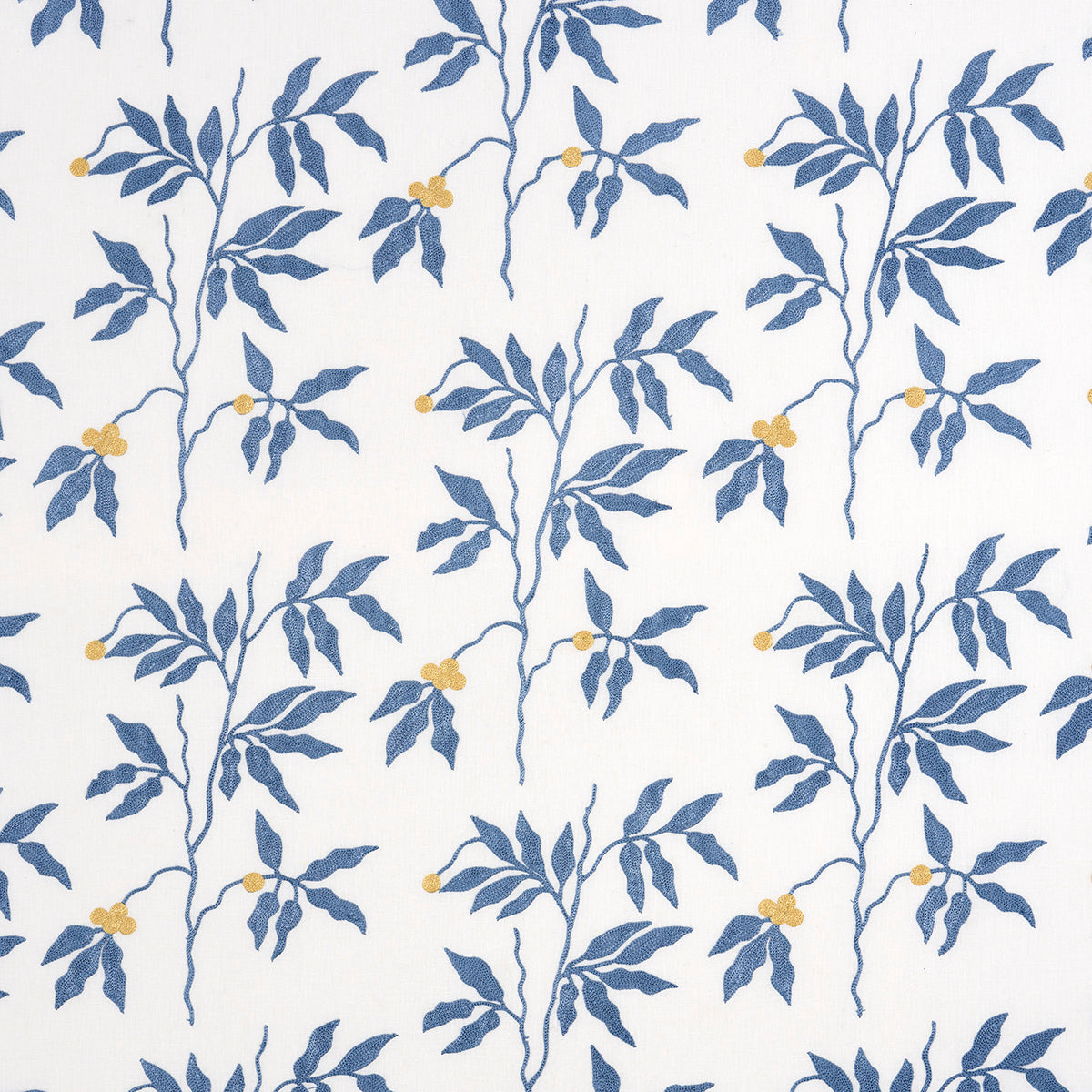 Lilla Embroidery fabric in blue color - pattern number 80432 - by Schumacher in the Uncommon Threads collection
