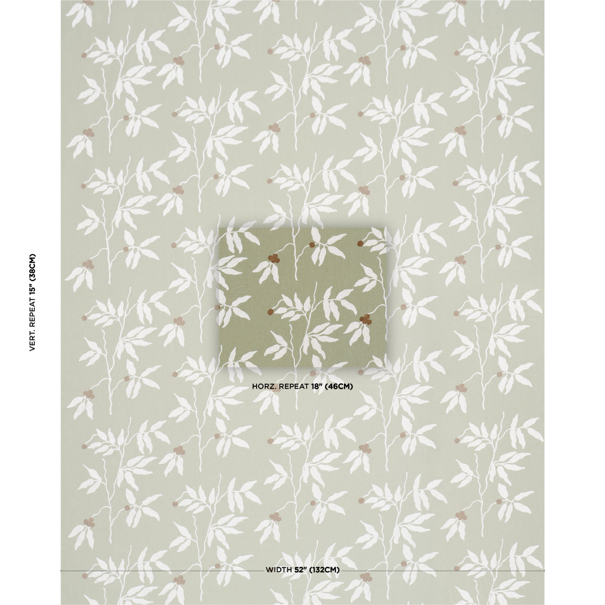 Lilla Embroidery fabric in olive color - pattern number 80433 - by Schumacher in the Perennial Favorites collection