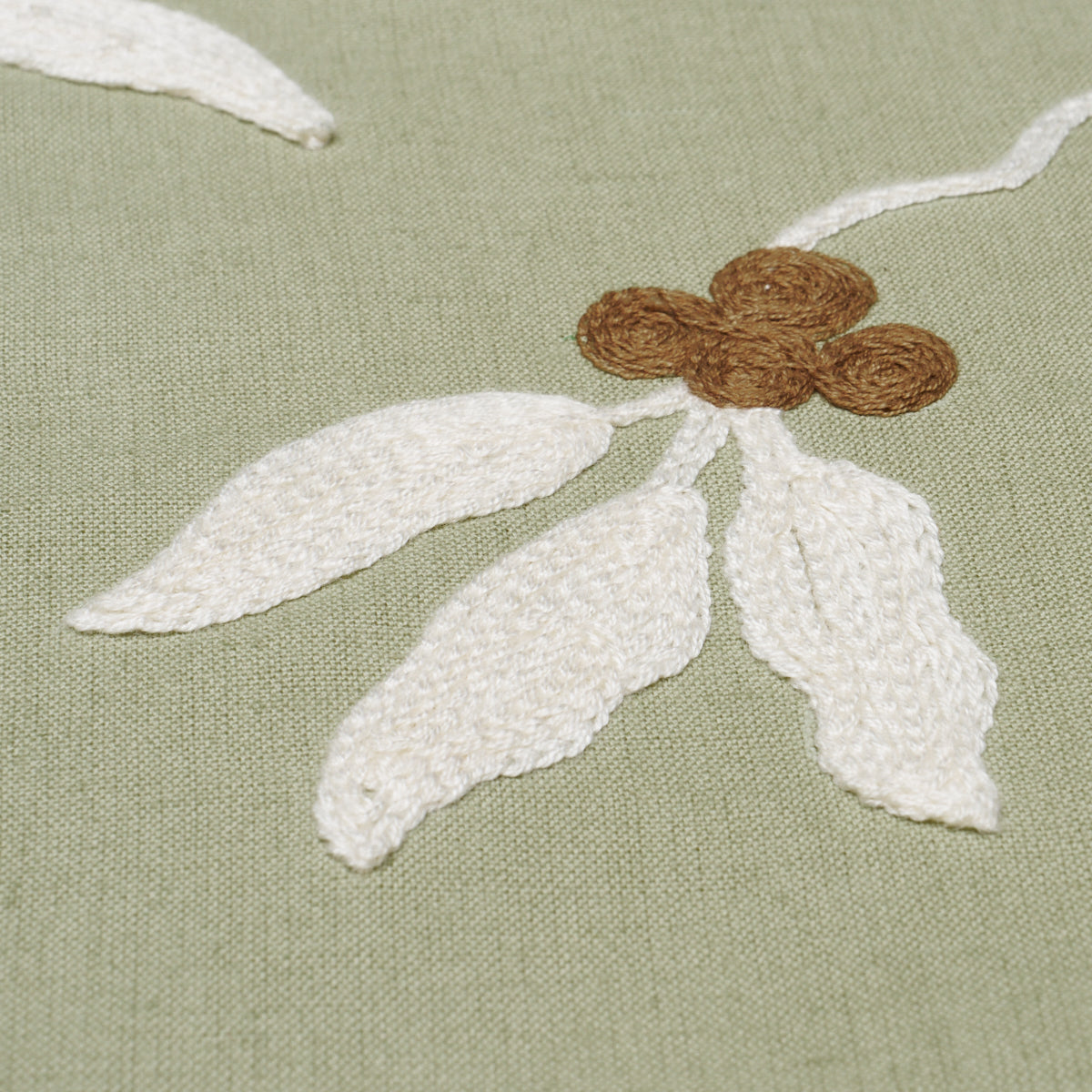 Lilla Embroidery fabric in olive color - pattern number 80433 - by Schumacher in the Perennial Favorites collection
