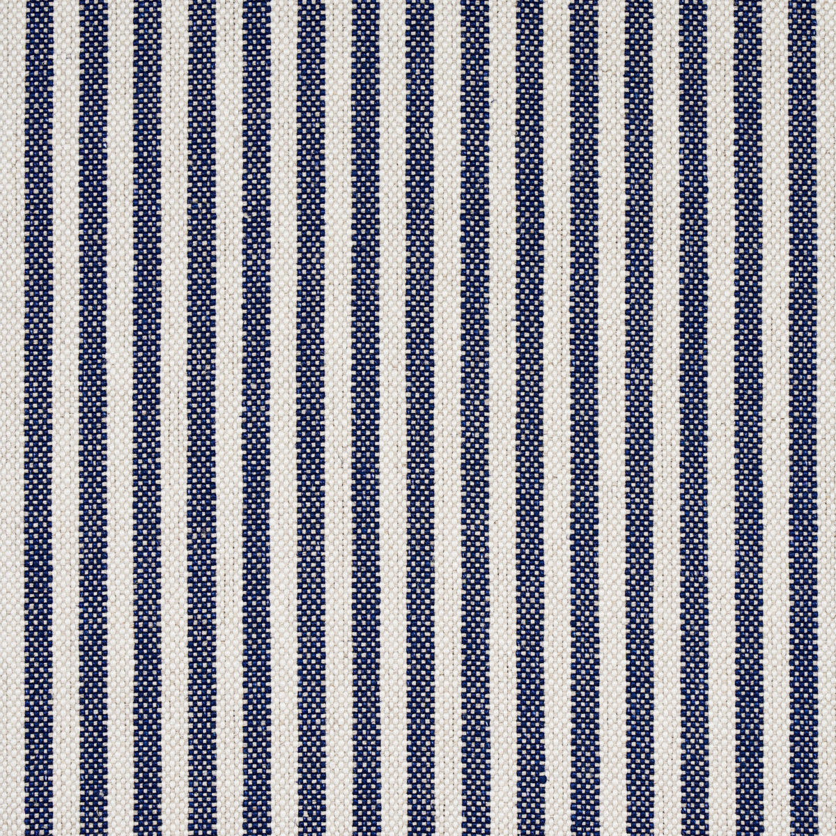 Lilly Stripe High Performance Linen fabric in navy and ivory color - pattern number 80491 - by Schumacher in the Patterson Flynn collection