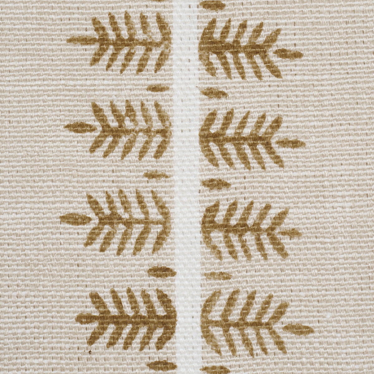 Alva Hand Block Print fabric in ochre color - pattern number 80525 - by Schumacher in the Perennial Favorites collection