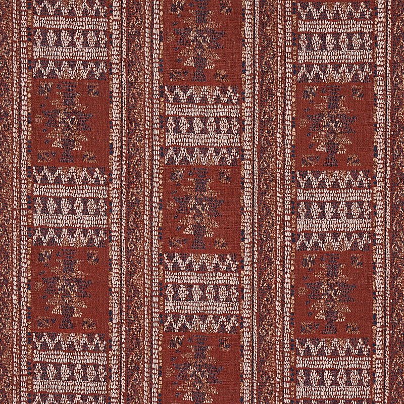 Maracena Jacquard fabric in red color - pattern number 80631 - by Schumacher in the Tapis collection