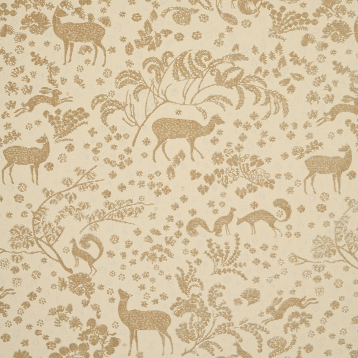 Arbor Forest fabric in champagne color - pattern number 81311 - by Schumacher in the Velvet & Velvet Trims collection