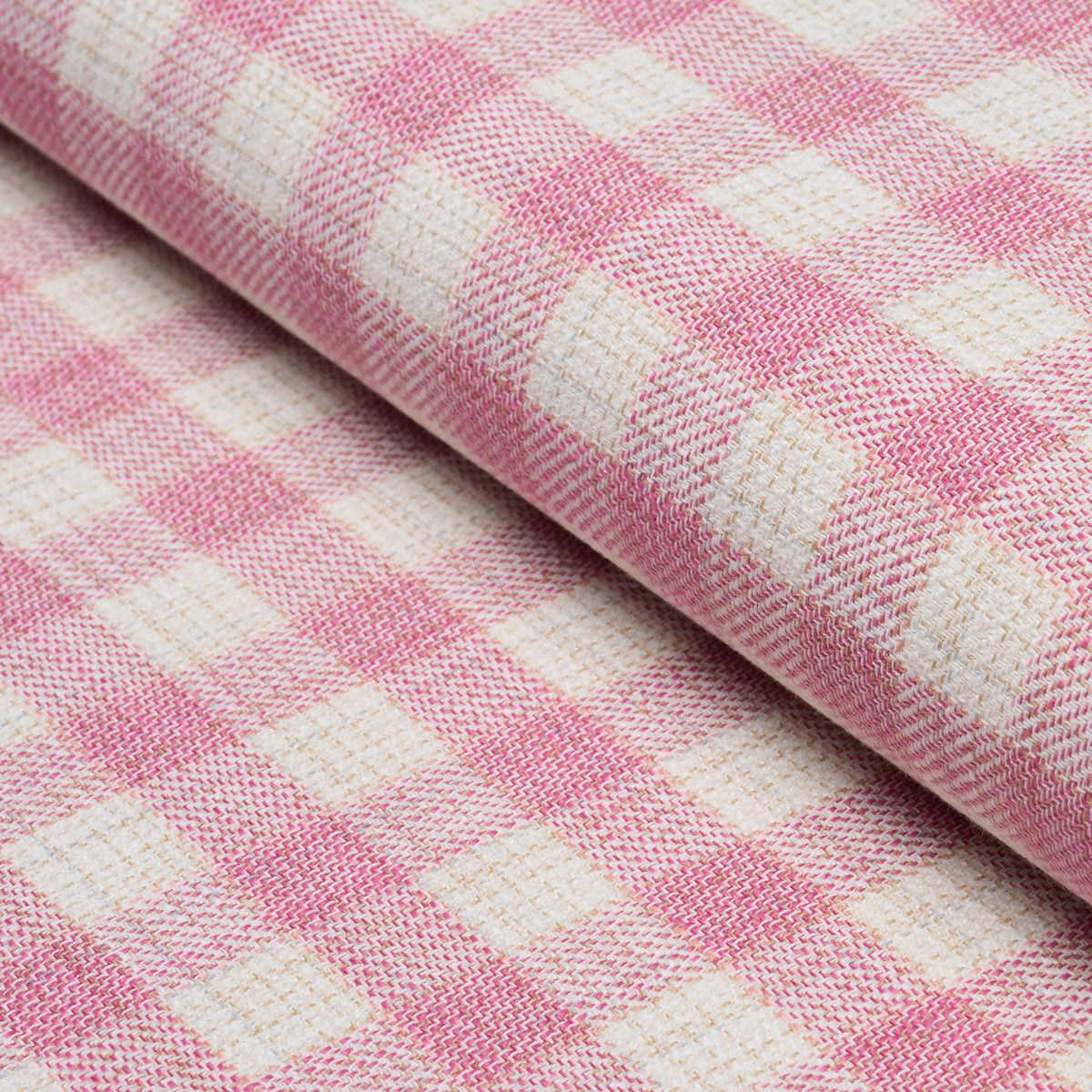 Martina Plaid Indoor/Outdoor fabric in Pink color - pattern number 81414 - by Schumacher in the Perennial Favorites collection