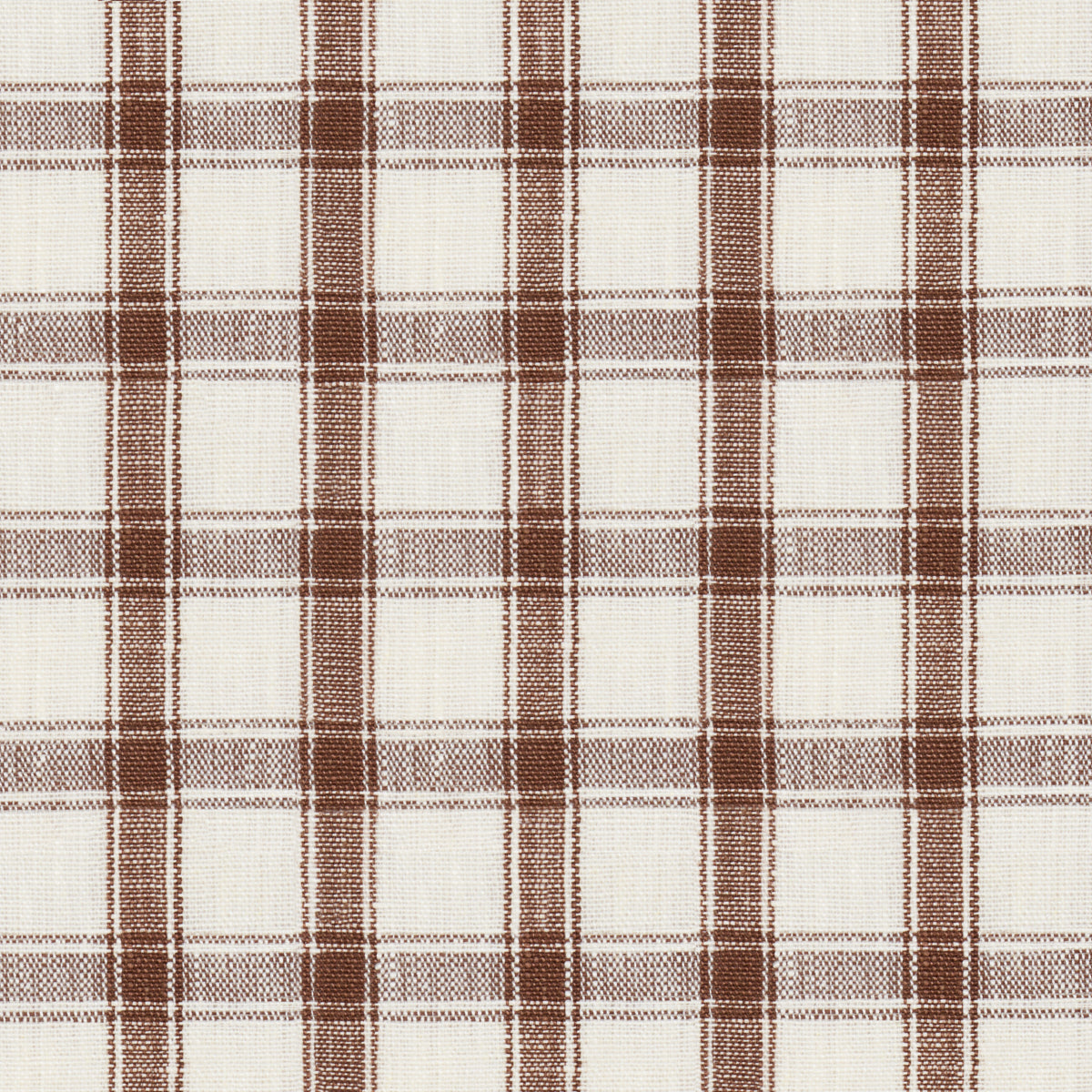 Crawford Linen Check fabric in Brown color - pattern number 81455 - by Schumacher in the Woven Essentials collection
