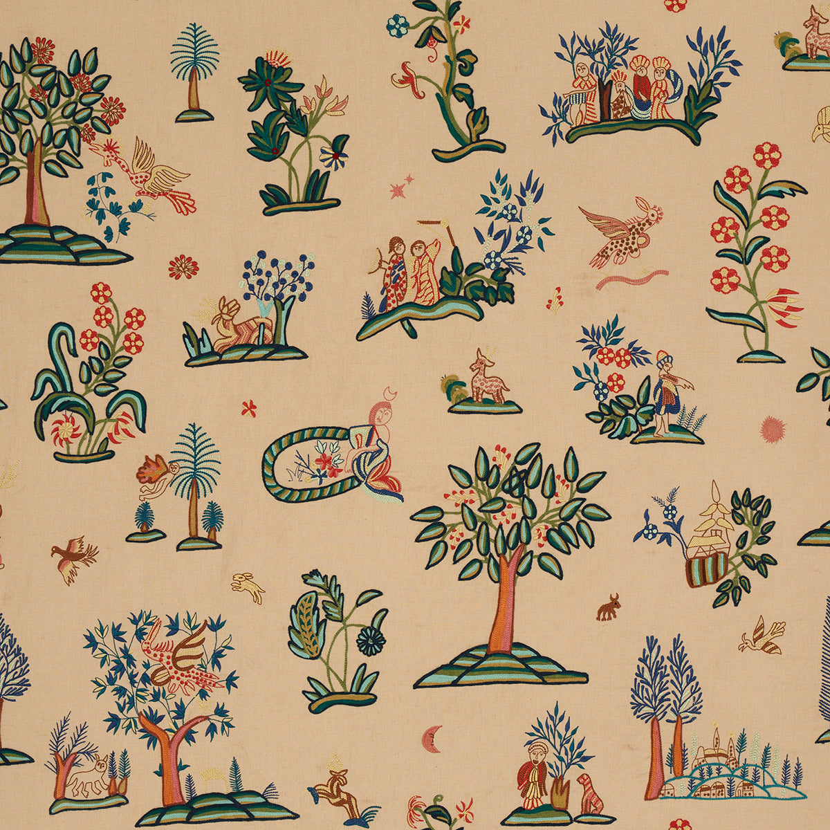Garden Fantasie fabric in document color - pattern number 81480 - by Schumacher in the Uncommon Threads collection