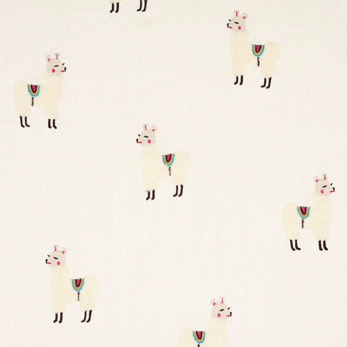 Llama Embroidery fabric in multi color - pattern number 81490 - by Schumacher in the Uncommon Threads collection