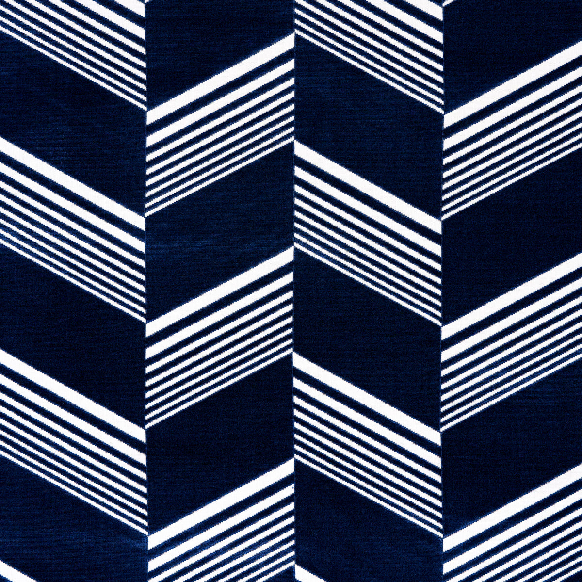 Jessie Cut Velvet fabric in navy and white color - pattern number 81571 - by Schumacher in the Victor Glemaud collection