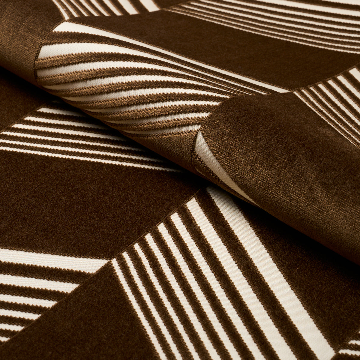 Jessie Cut Velvet fabric in sable color - pattern number 81575 - by Schumacher in the Cut & Patterned Velvets collection
