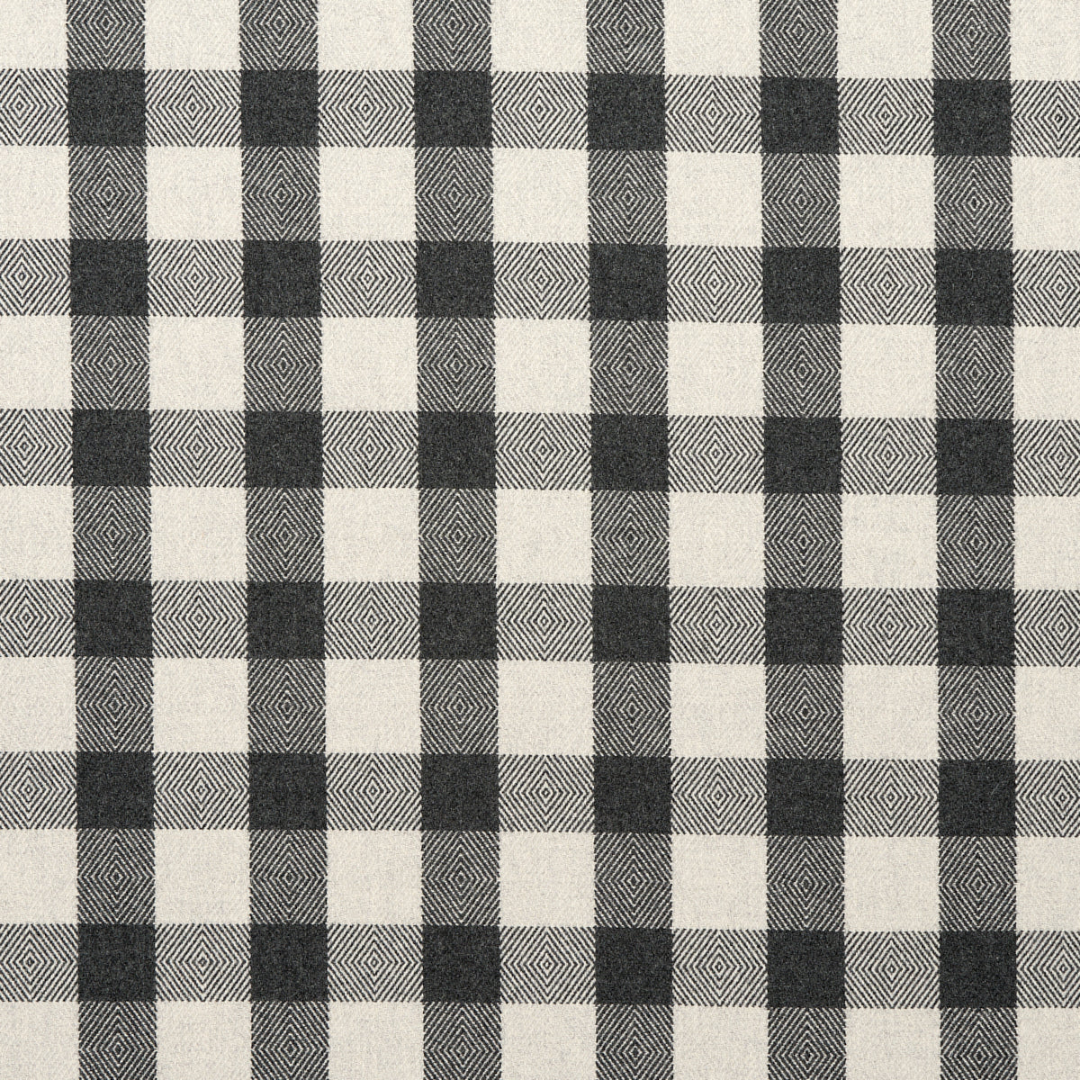 Galt Wool Check fabric in charcoal color - pattern number 81612 - by Schumacher in the Williamsburg collection