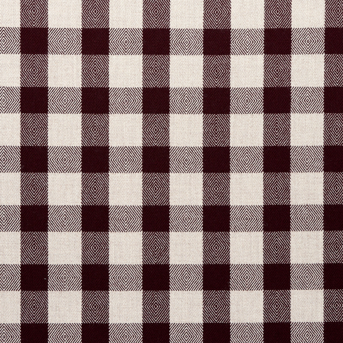 Galt Wool Check fabric in plum color - pattern number 81613 - by Schumacher in the A Country Life collection