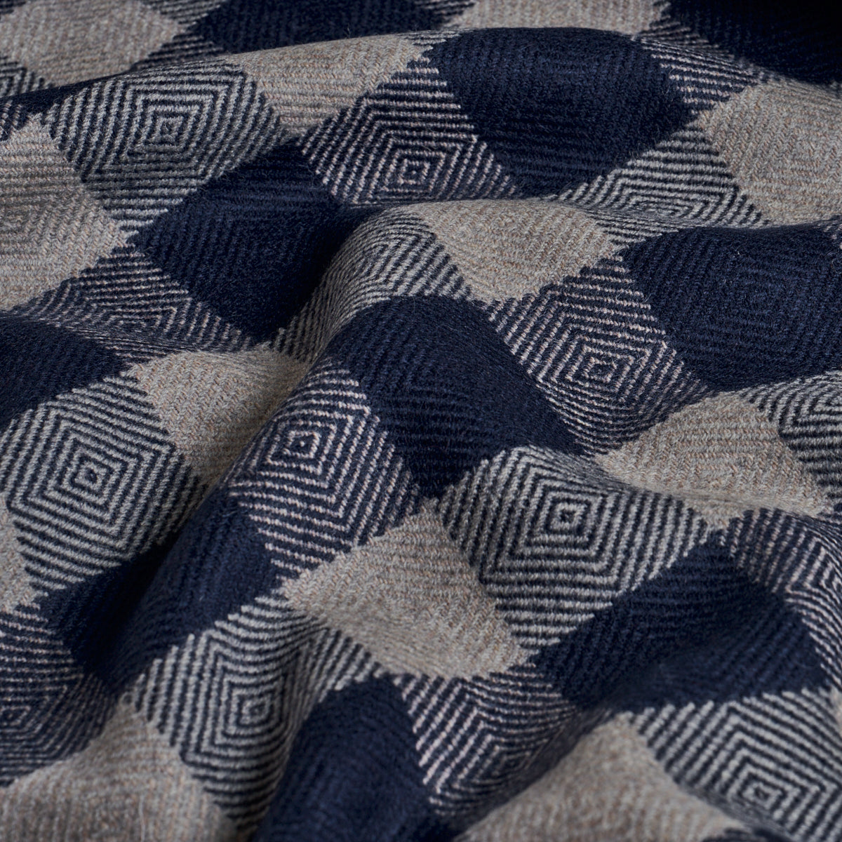 Galt Wool Check fabric in indigo color - pattern number 81615 - by Schumacher in the A Country Life collection