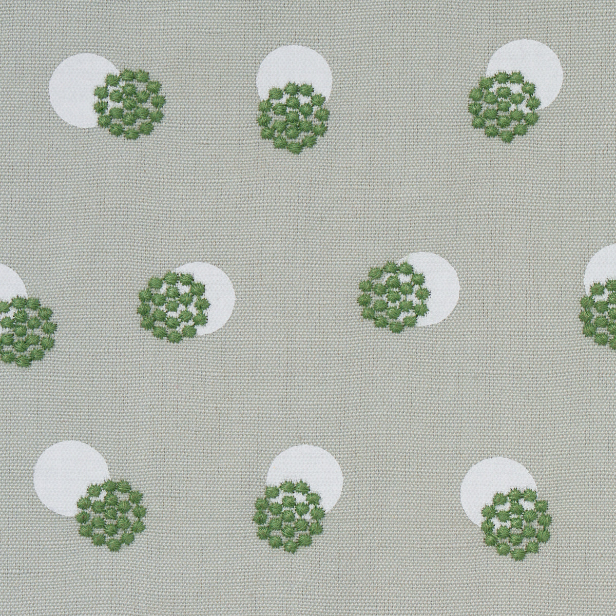 Taylor Embroidery fabric in green color - pattern number 81842 - by Schumacher in the Easy Elements collection