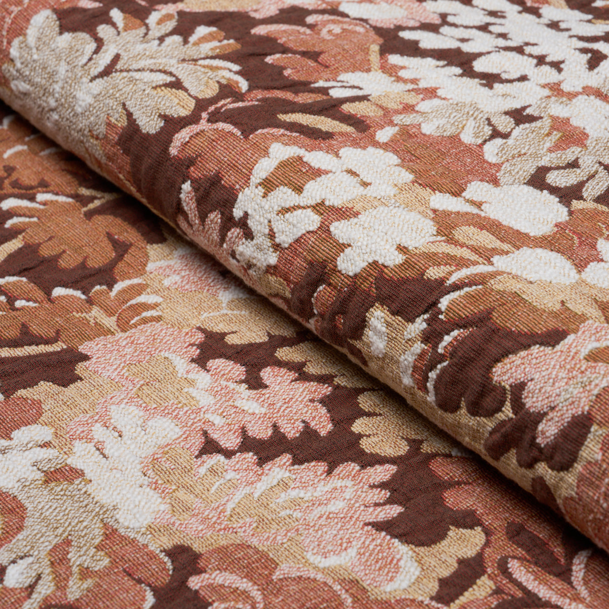 Verdure Tapestry fabric in Terracotta color - pattern number 81852 - by Schumacher in the Perennial Favorites collection
