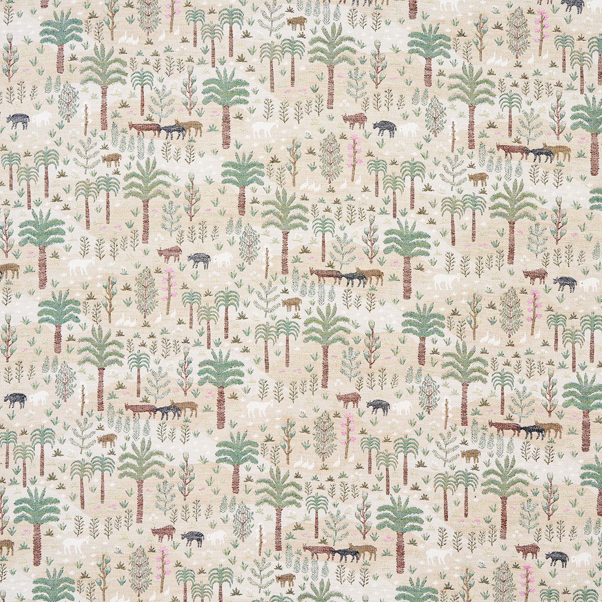 Las Colinas Scenic Tapestry fabric in natural color - pattern number 81962 - by Schumacher in the Uncommon Threads collection