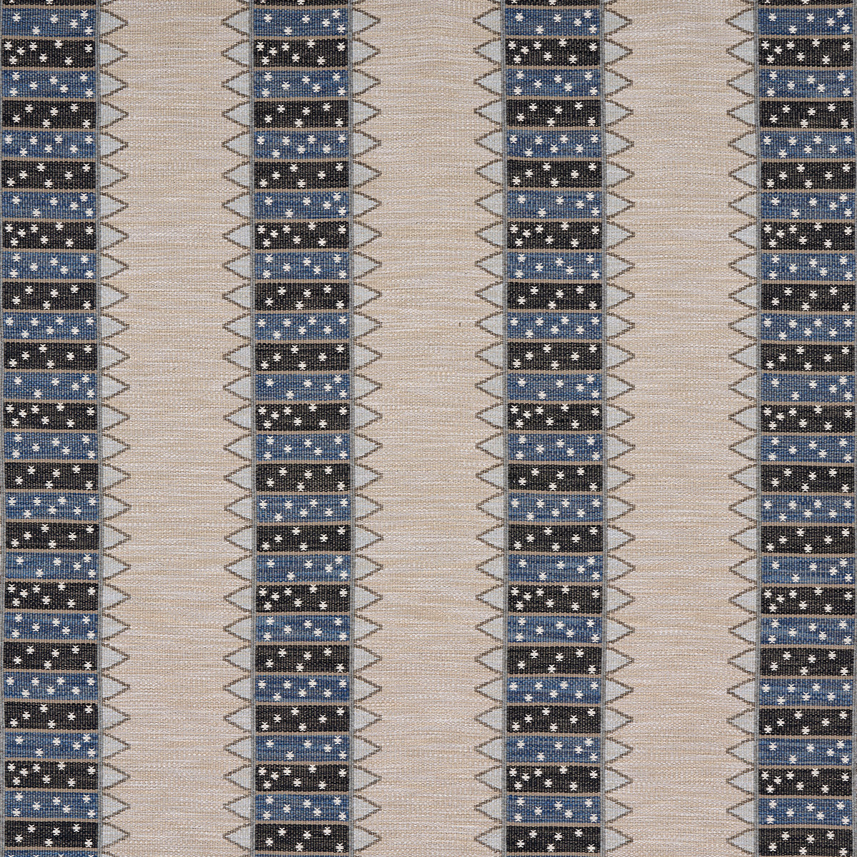 Noor Kilim Stripe fabric in indigo color - pattern number 81982 - by Schumacher in the Uncommon Threads collection