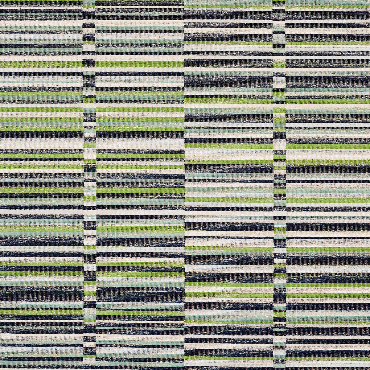 Tierra Stripe fabric in green and blue color - pattern number 82011 - by Schumacher in the Uncommon Threads collection