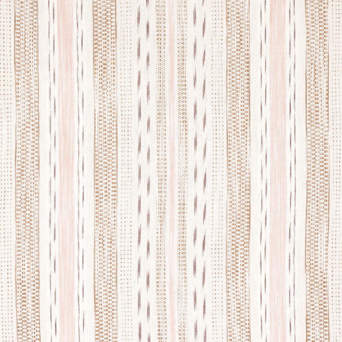 Mirza Ikat Stripe fabric in blush on natural color - pattern number 82111 - by Schumacher in the Bohemia collection
