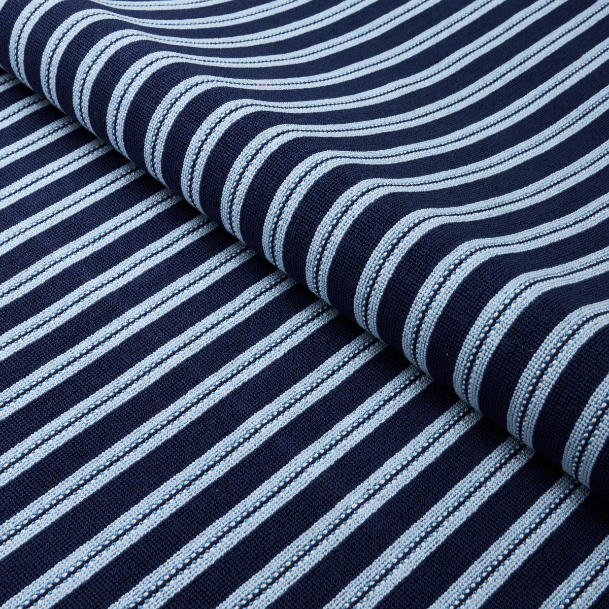 Benson Stripe Epingle fabric in navy color - pattern number 82180 - by Schumacher in the Cut & Patterned Velvets collection