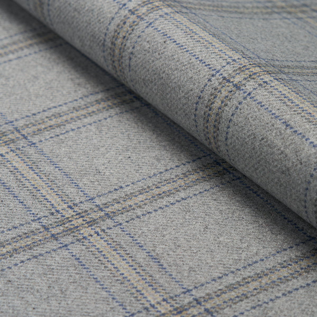 Blackburn Merino Plaid fabric in grey color - pattern number 82342 - by Schumacher in the Patterson Flynn collection