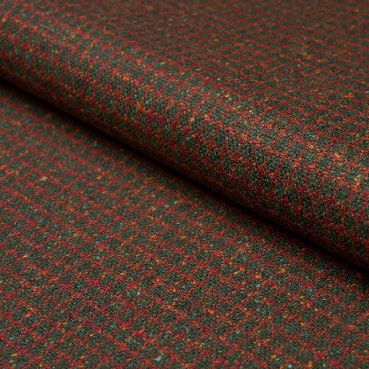 Hudson Wool Check fabric in forest green color - pattern number 82353 - by Schumacher in the Patterson Flynn collection