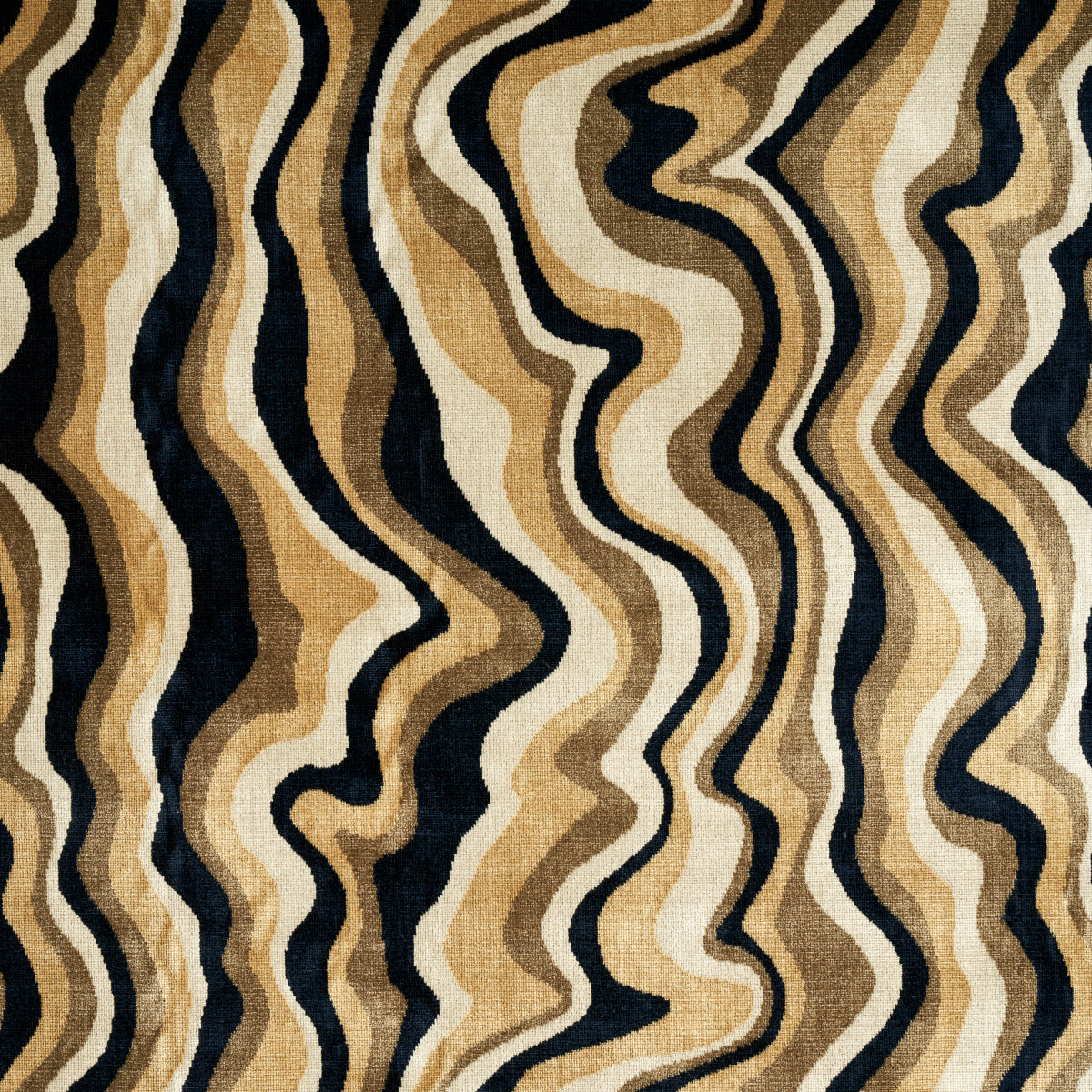 Swirl Velvet fabric in neutral color - pattern number 82411 - by Schumacher in the Cut & Patterned Velvets collection