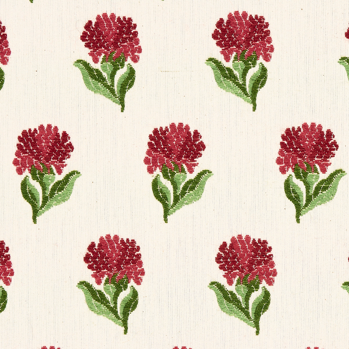 Rosina Floral fabric in garnet color - pattern number 82630 - by Schumacher in the New Old-Fashioned collection