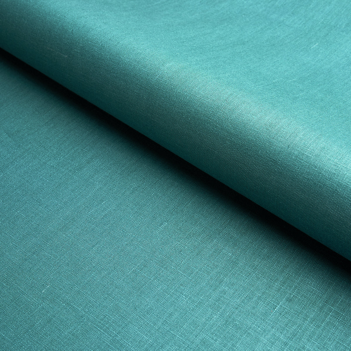Lange Glazed Linen fabric in peacock color - pattern number 82686 - by Schumacher in the Perfect Basics: Linen collection