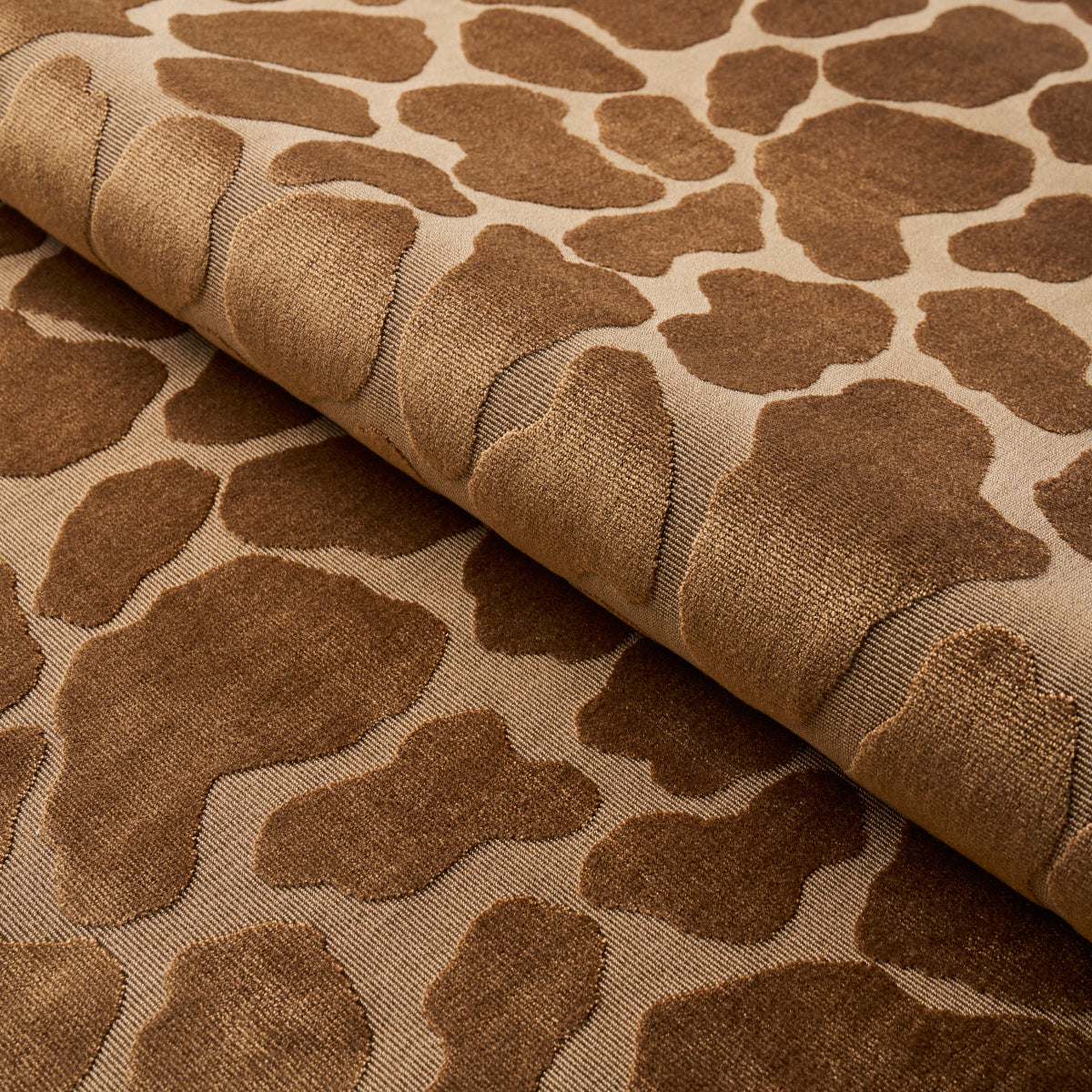 Giraffe Velvet fabric in safari color - pattern number 82970 - by Schumacher in the Cut & Patterned Velvets collection