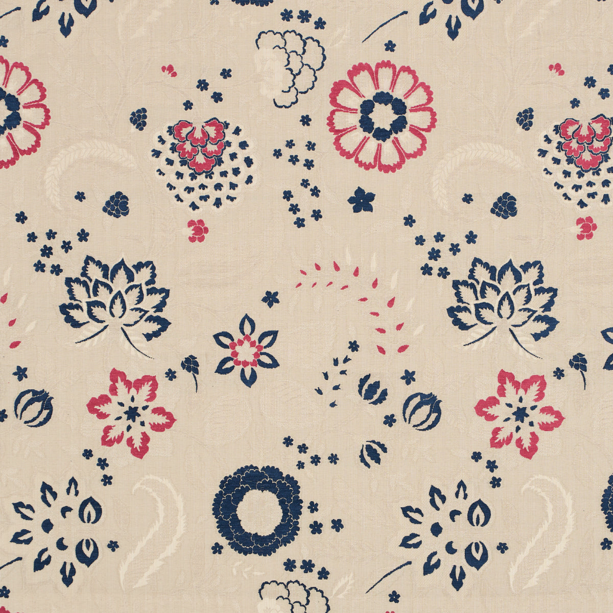 Alessia Floral fabric in parchment color - pattern number 83130 - by Schumacher in the Schumacher Classics collection