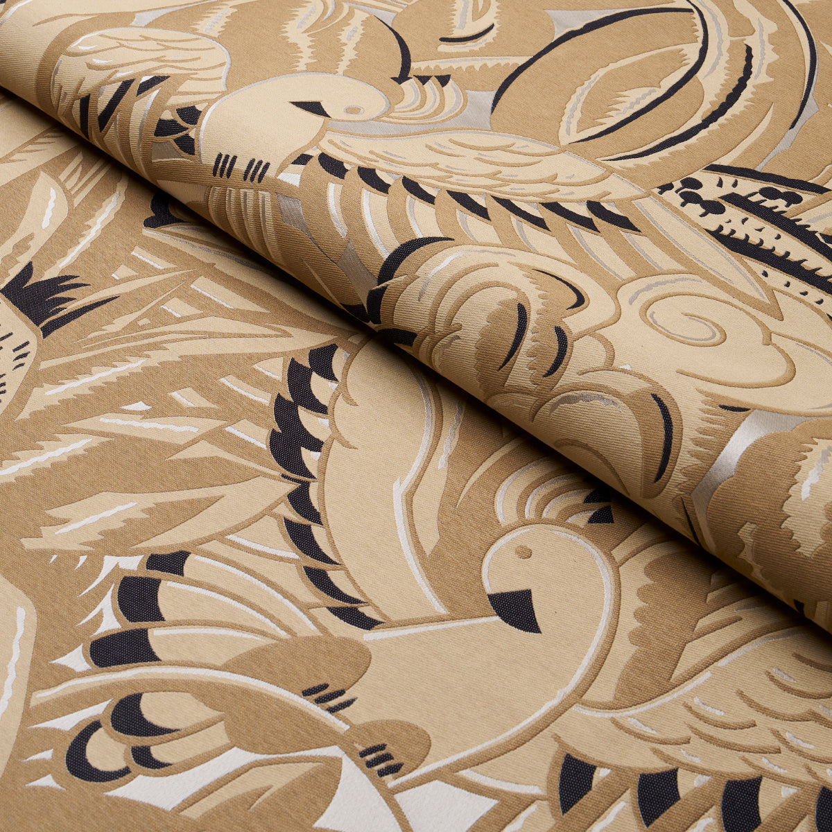 Parrots Moderne fabric in sandstone color - pattern number 83180 - by Schumacher in the Schumacher Classics collection