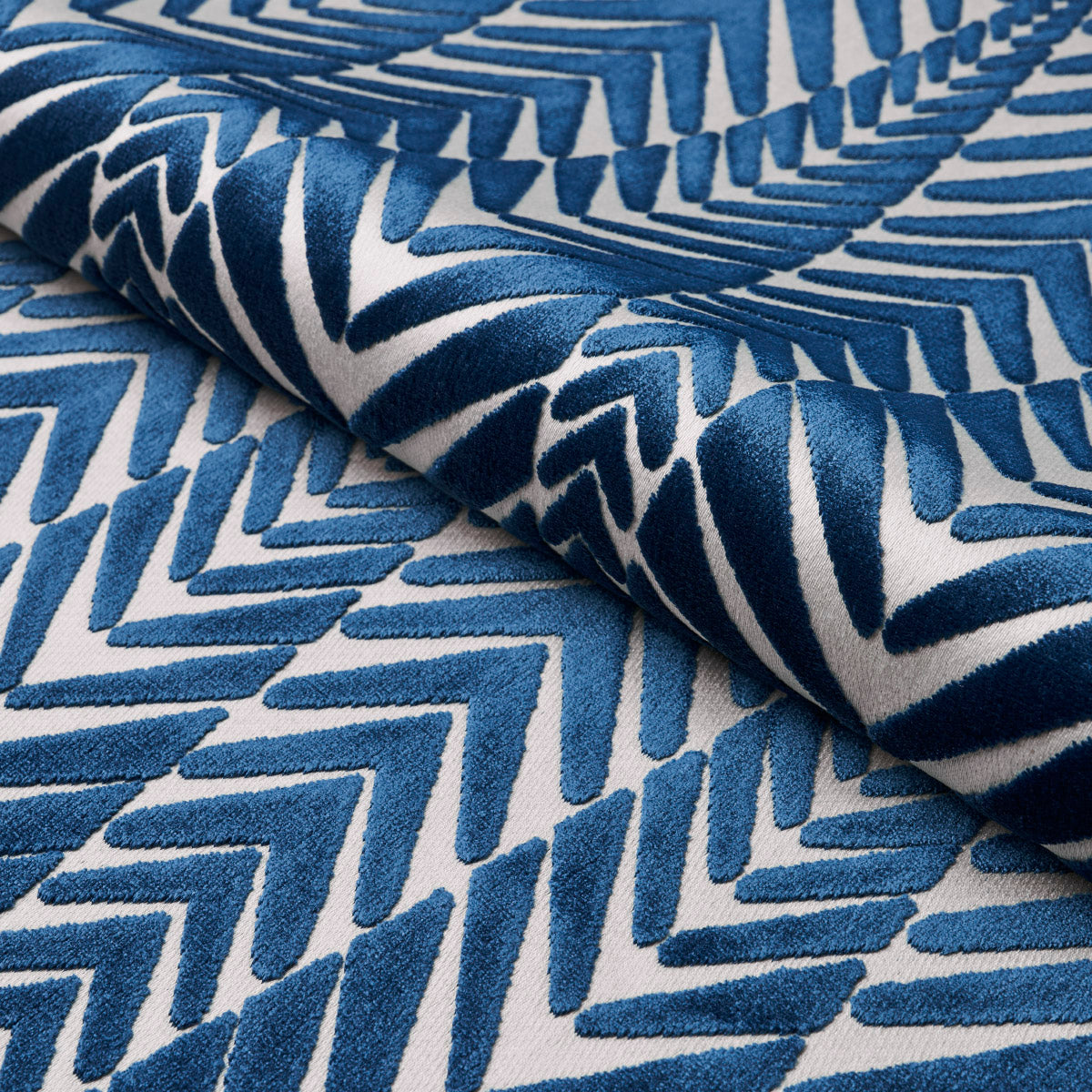 Zebra Velvet fabric in silver blue color - pattern number 83400 - by Schumacher in the Neisha Crosland collection