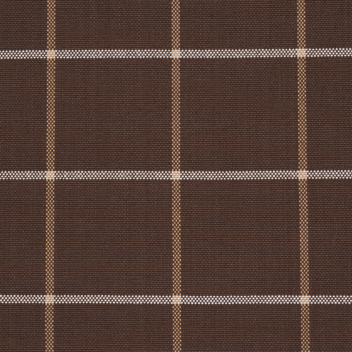 Frannie Windowpane fabric in chocolate color - pattern number 83788 - by Schumacher in the Mark D. Sikes collection