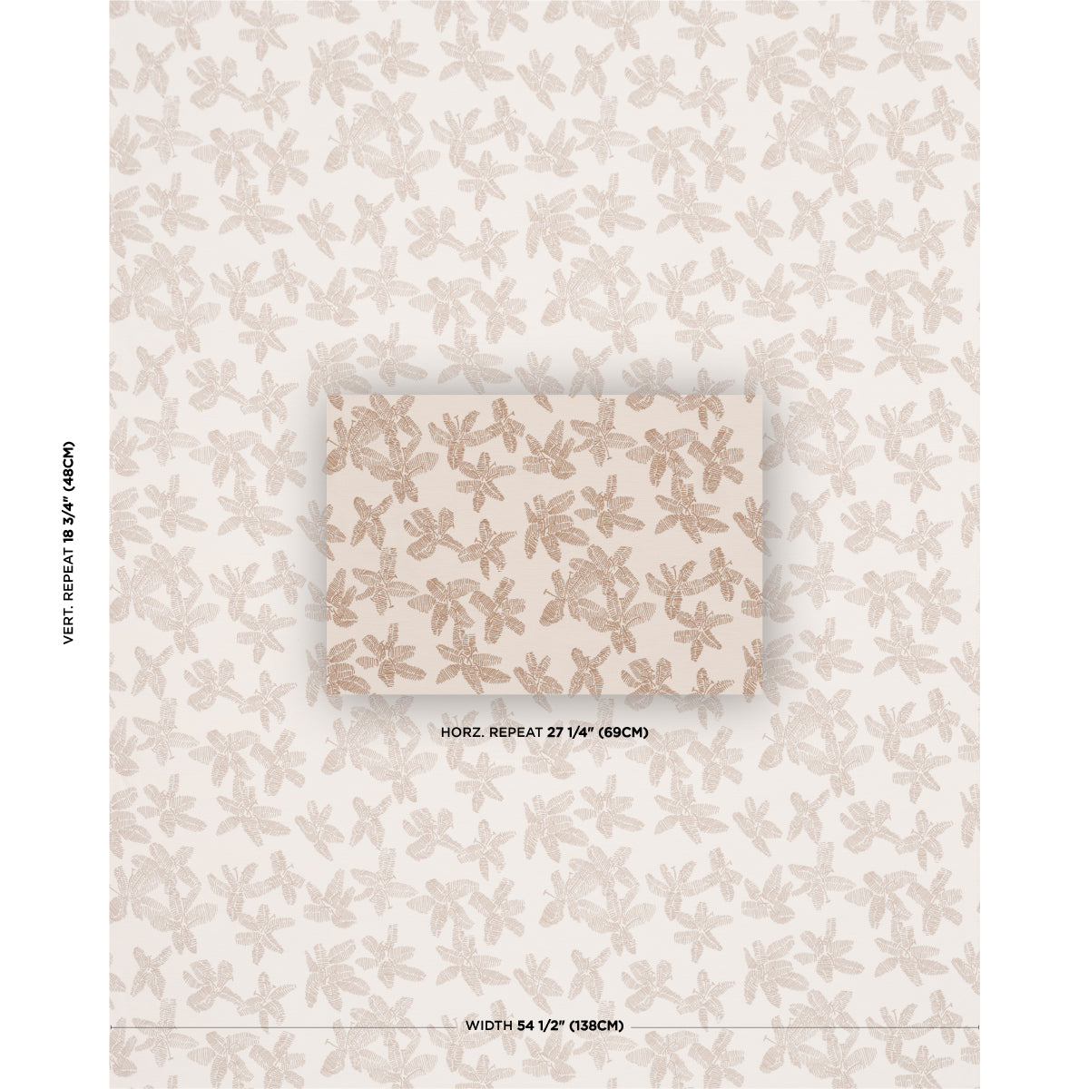 Hibiscus fabric in mistral sand color - pattern number 83813 - by Schumacher in the Atelier Paris collection