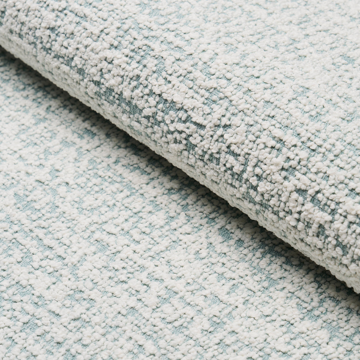 Zuzu Indoor Outdoor fabric in white on sky color - pattern number 84201 - by Schumacher in the Perfect Basics: Indoor/Outdoor collection