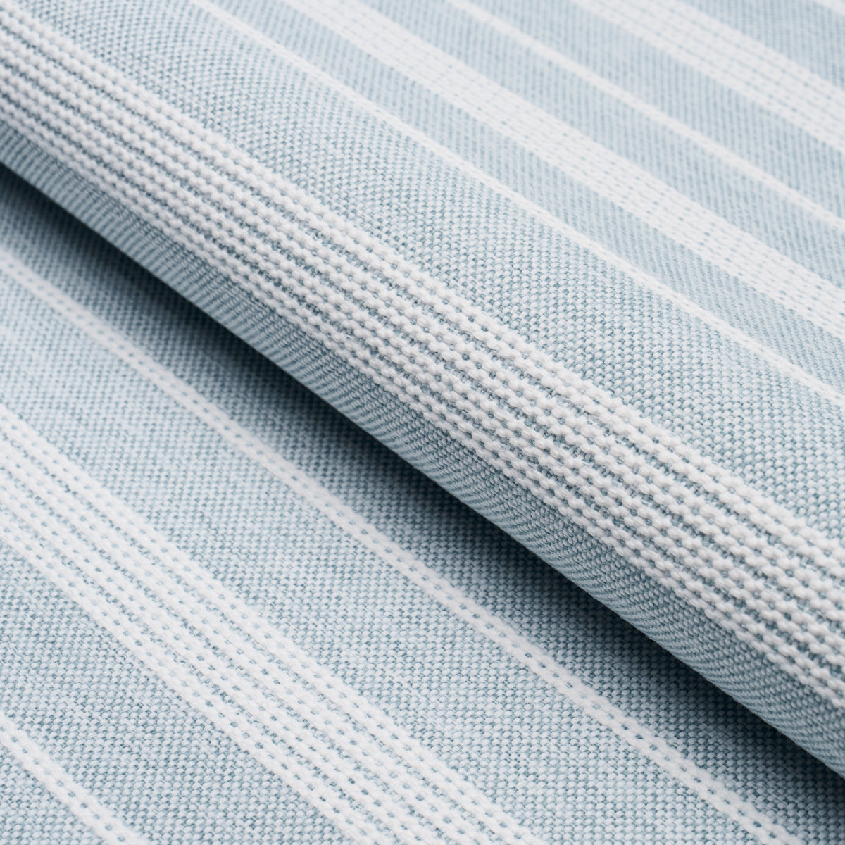 Serra Mesa Indoor Outdoor Stripe fabric in chambray color - pattern number 84271 - by Schumacher in the Live It Up! collection