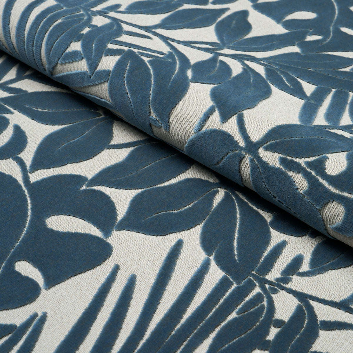 Miramar Indoor/Outdoor Velvet fabric in cadet color - pattern number 84322 - by Schumacher in the Cut & Patterned Velvets collection