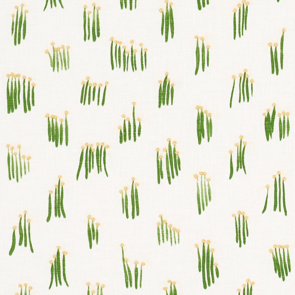 Meadow Button Hand Embroidery fabric in yellow color - pattern number 84390 - by Schumacher in the Studio Bon collection