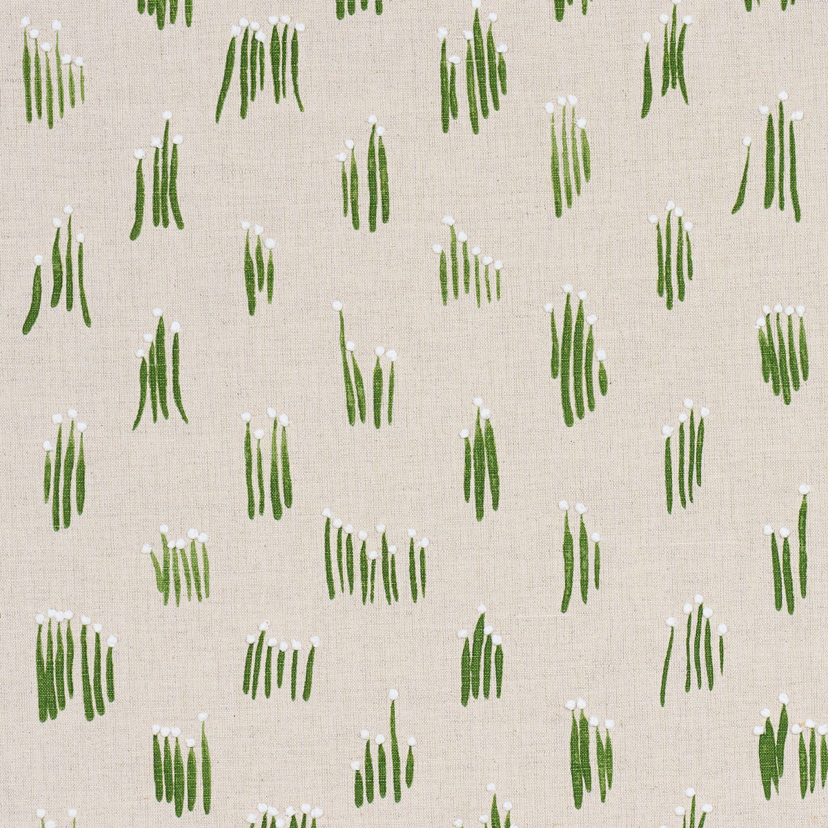 Meadow Button Hand Embroidery fabric in neutral color - pattern number 84391 - by Schumacher in the Studio Bon collection