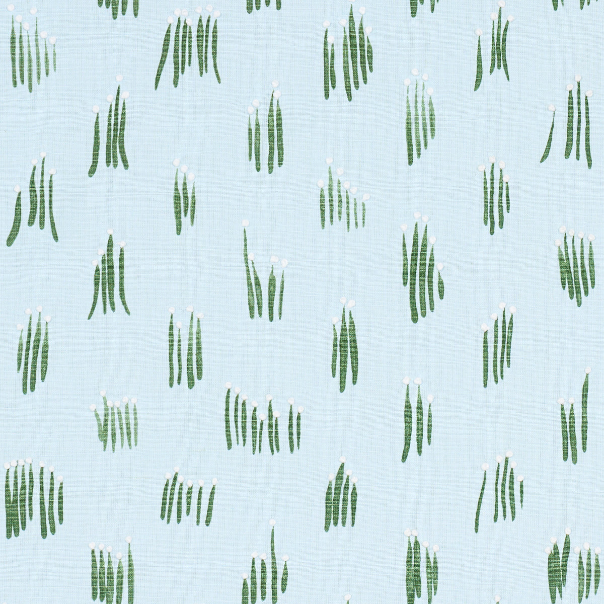Meadow Button Hand Embroidery fabric in blue color - pattern number 84392 - by Schumacher in the Studio Bon collection