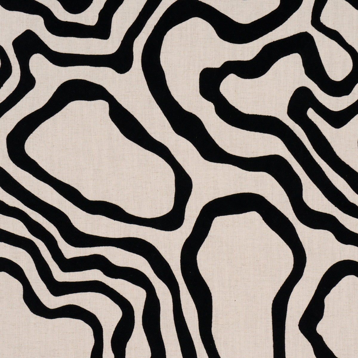 Defeo Embroidery fabric in noir color - pattern number 84430 - by Schumacher in the Mesa collection