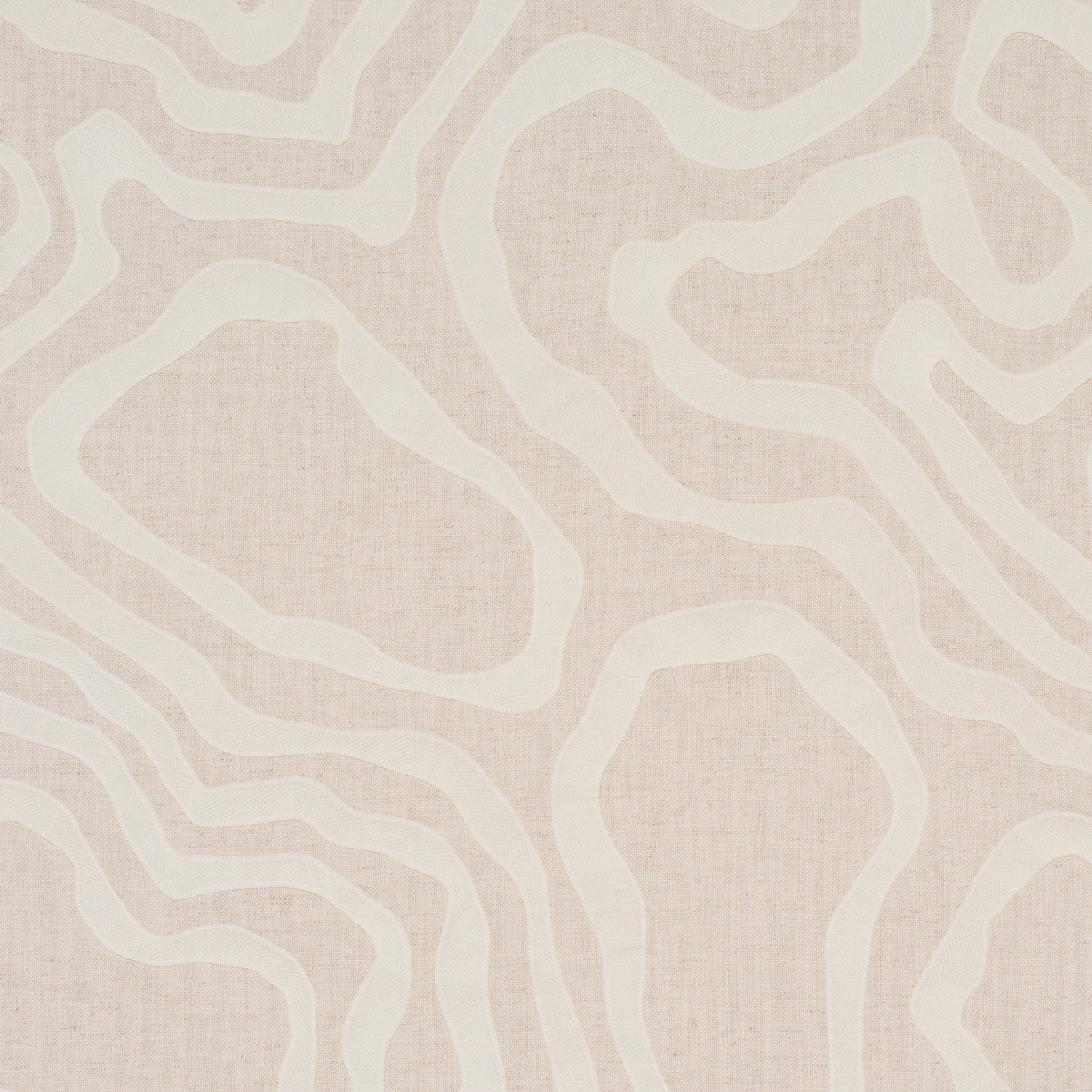 Defeo Embroidery fabric in bone color - pattern number 84431 - by Schumacher in the Mesa collection