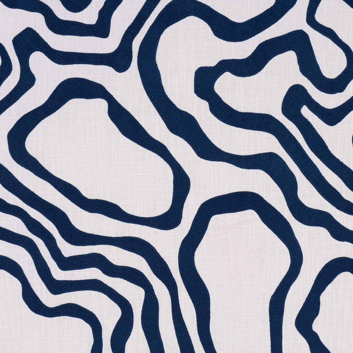 Defeo Embroidery fabric in indigo color - pattern number 84432 - by Schumacher in the Mesa collection