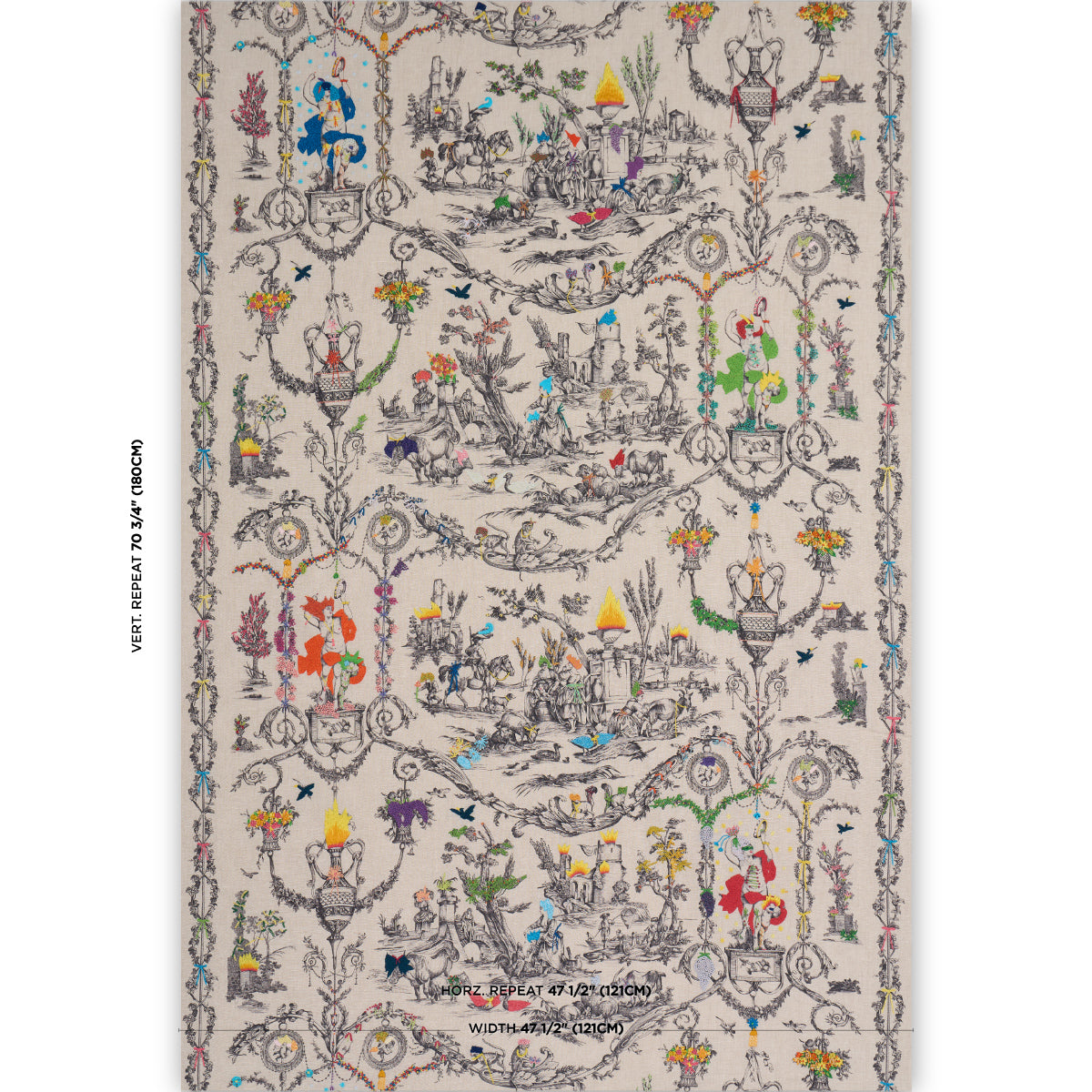 La Liberte Americaine Toile fabric in multiverse color - pattern number 84520 - by Schumacher in the Richard Saja collection
