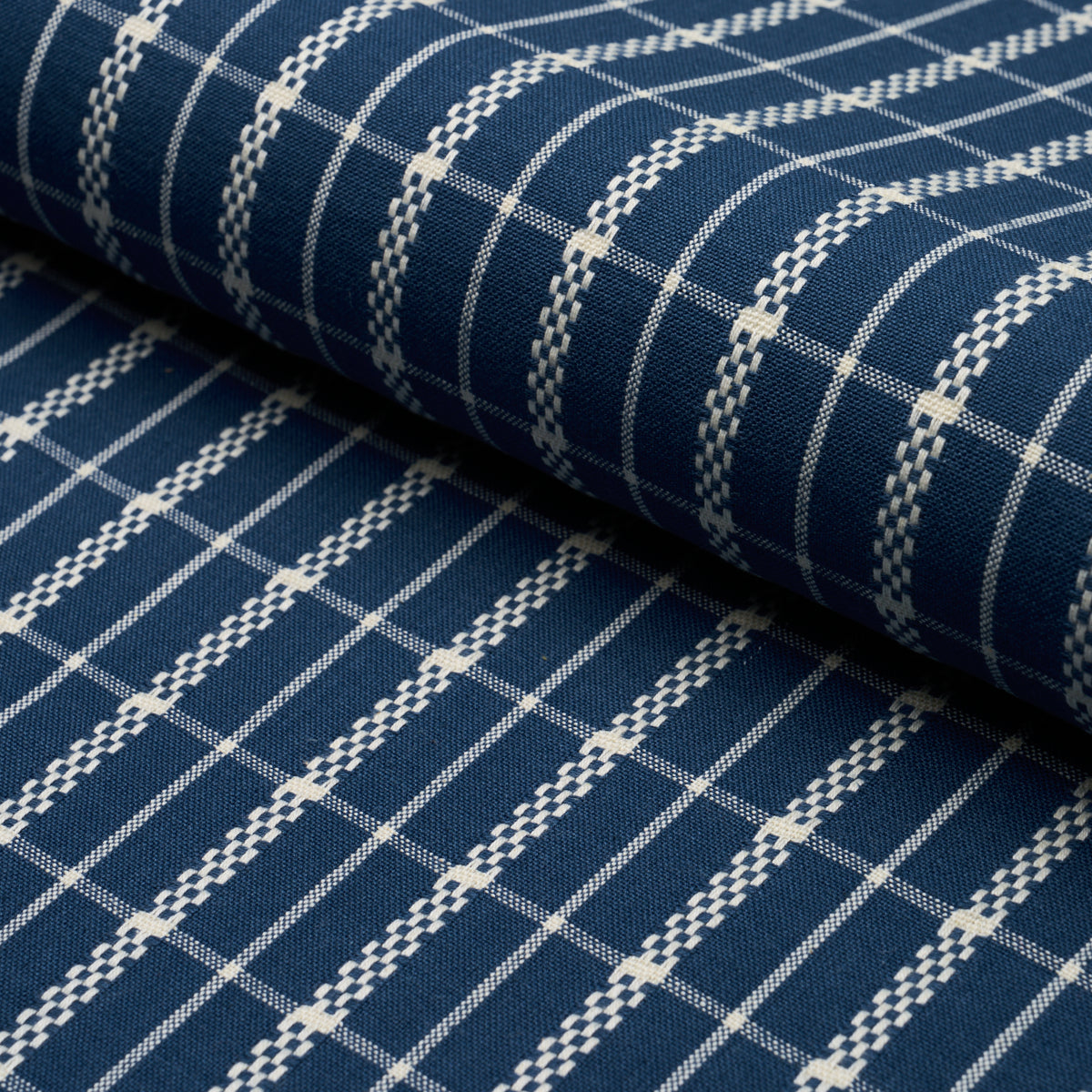 Boyd Check fabric in indigo color - pattern number 84681 - by Schumacher in the Ashbury collection