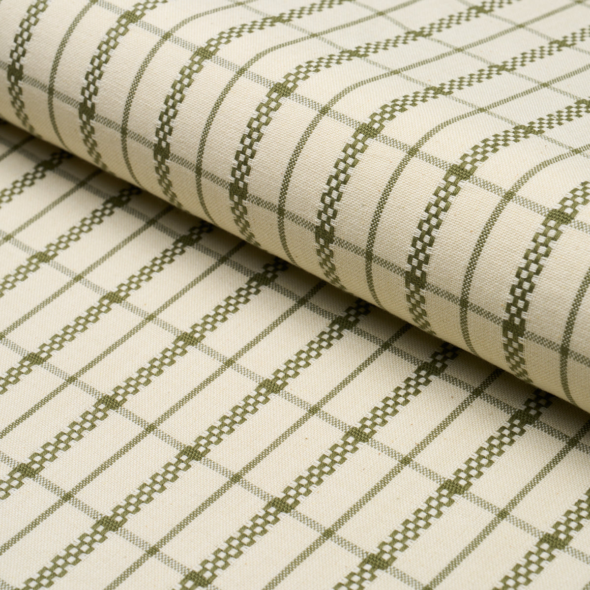 Boyd Check fabric in moss color - pattern number 84682 - by Schumacher in the Ashbury collection