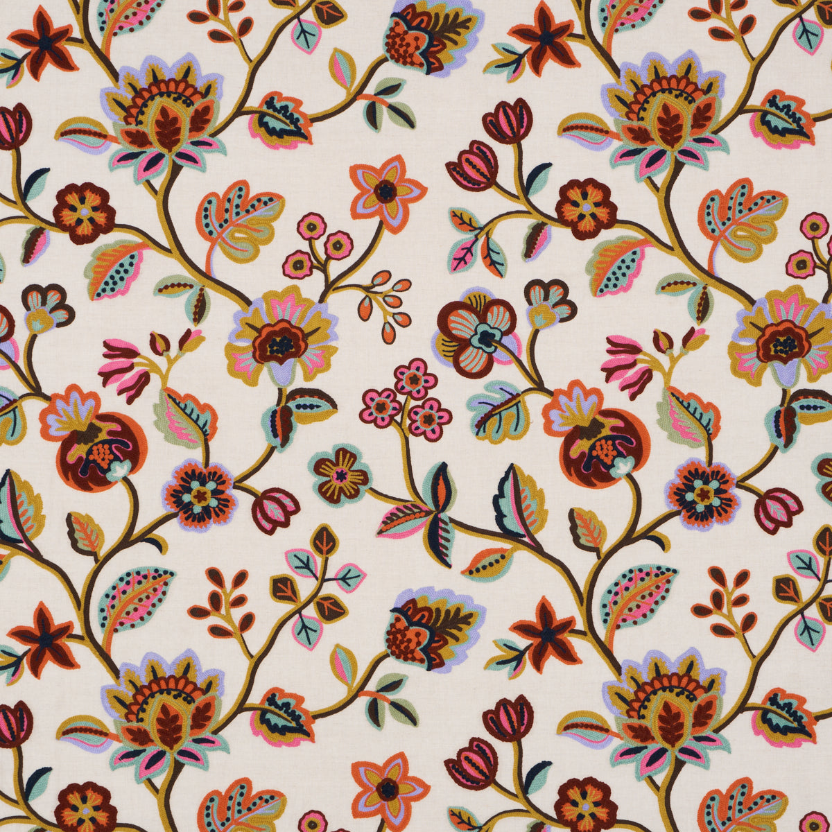 Loulou Embroidery fabric in jewel color - pattern number 84750 - by Schumacher in the Ashbury collection