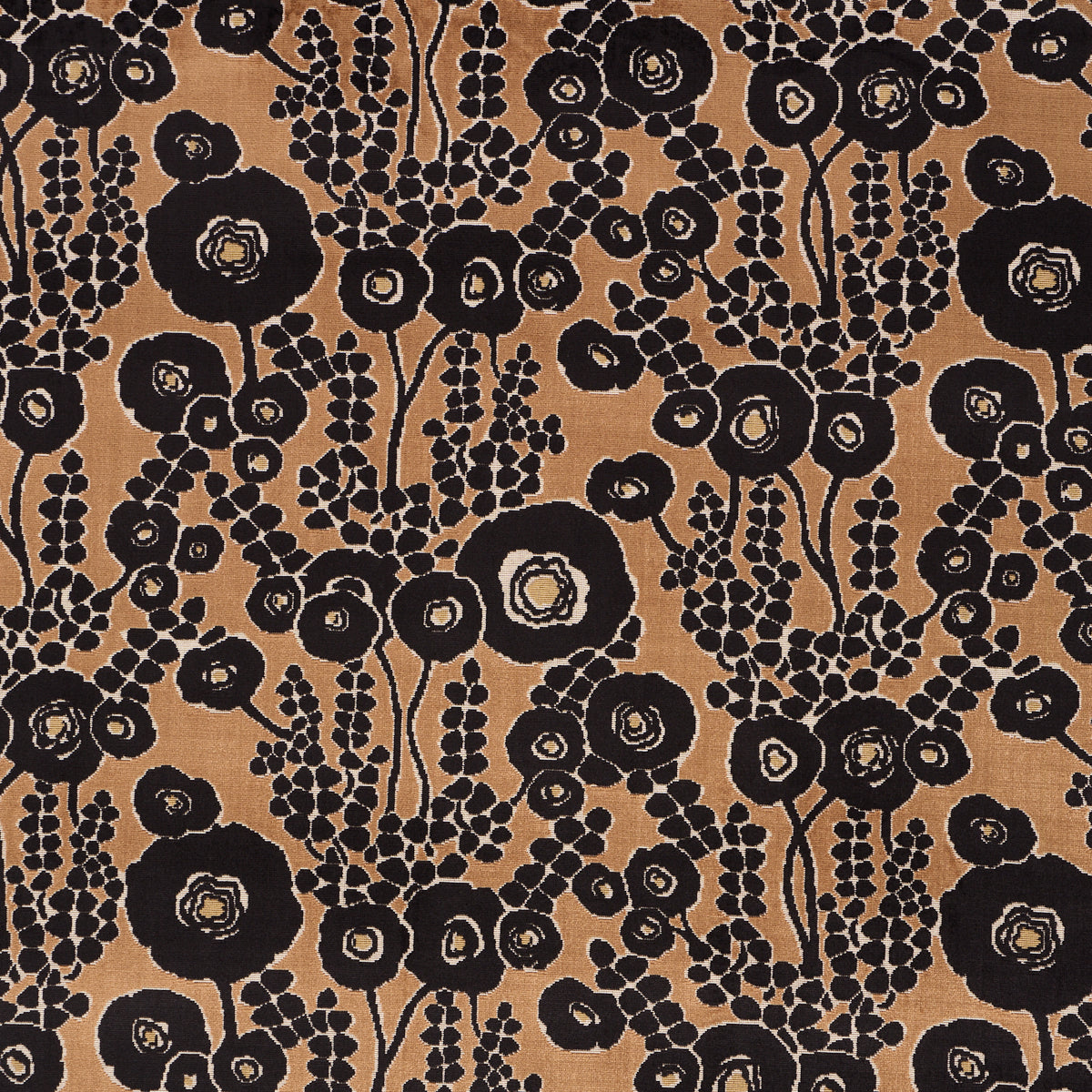 Emelie Velvet fabric in bronze & noir color - pattern number 84790 - by Schumacher in the Cut & Patterned Velvets collection