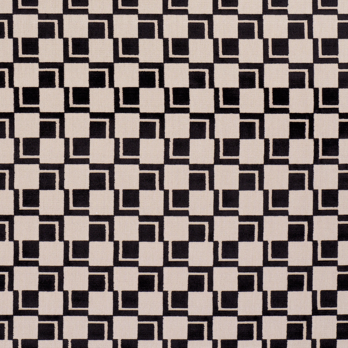 Edison Velvet fabric in noir color - pattern number 84802 - by Schumacher in the Cut & Patterned Velvets collection