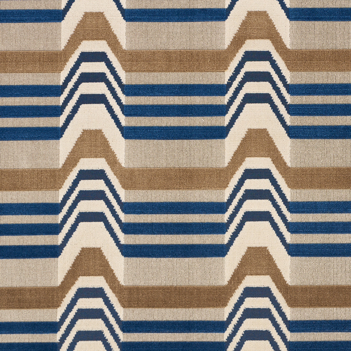 Aldo Velvet fabric in cadet & camel color - pattern number 84810 - by Schumacher in the Cut & Patterned Velvets collection